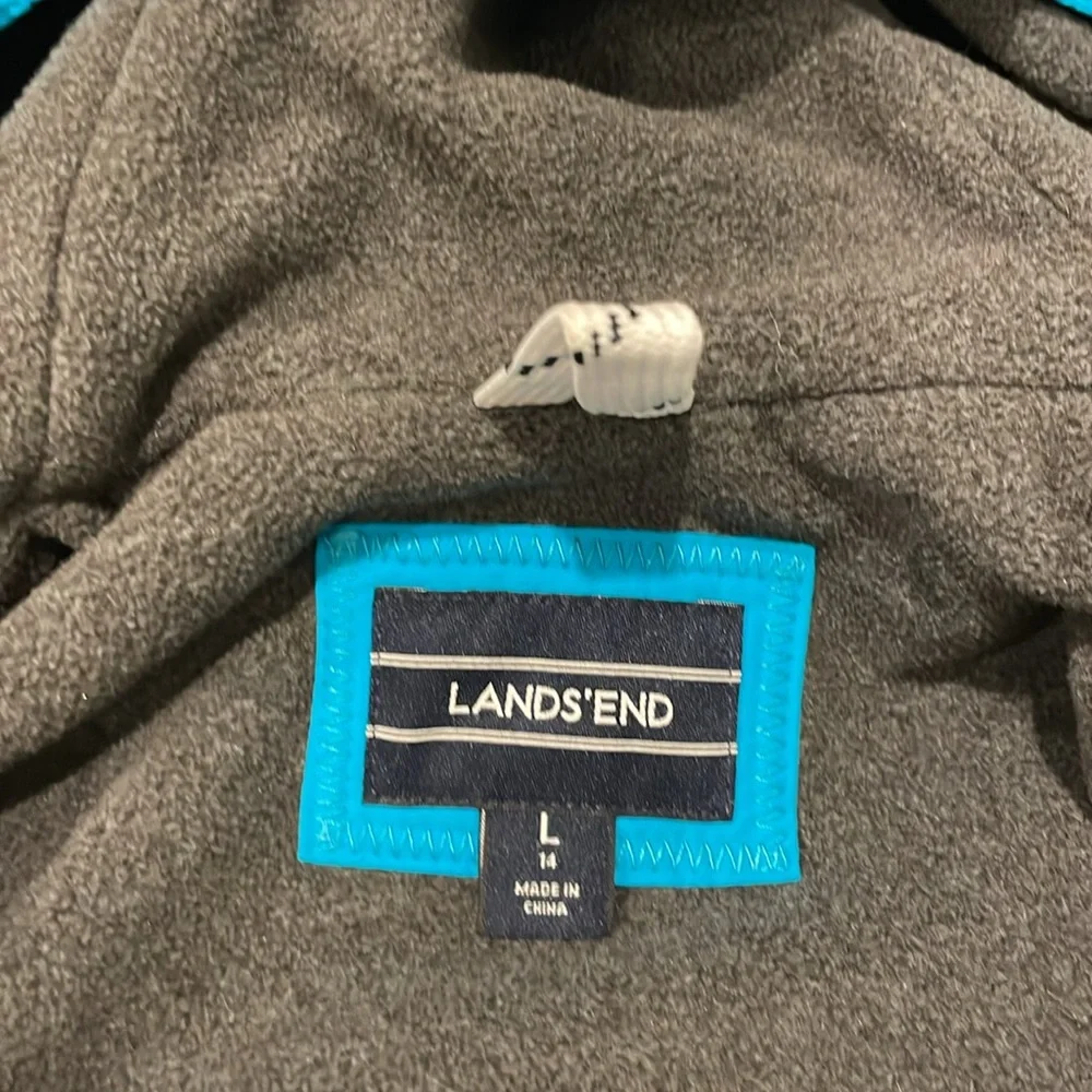 EUC LAND’S END girls squall jacket size 14 coat blue - Picture 3 of 7